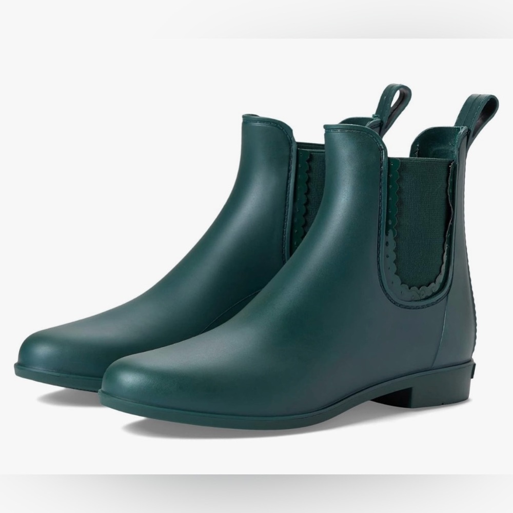 Jack Rogers Hunter Green Sallie Rain Boots Ankle Bootie Pull On‎ Waterproof